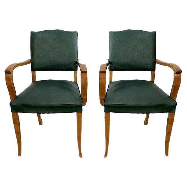 Set of Bridge Armchairs in Natural Beech, 1950s For Sale