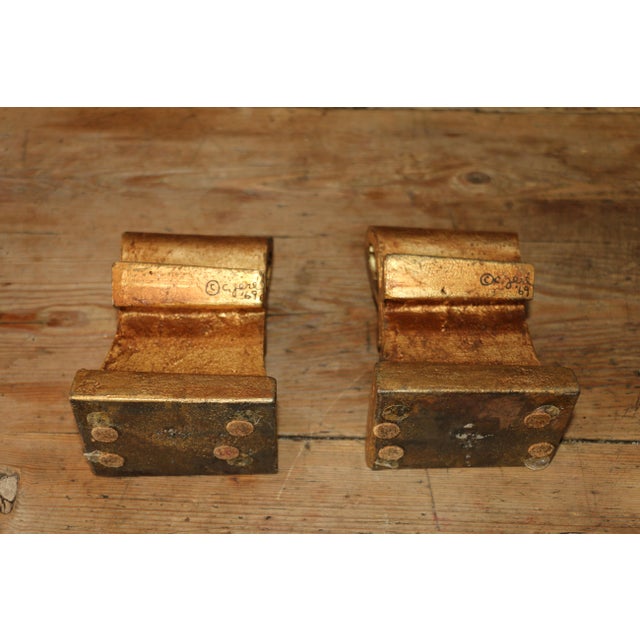 Mid-Century Modern Art Ankh Bookends by C Jere, 1960s For Sale - Image 10 of 12