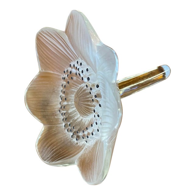 Lalique Anemone Crystal Flower Paper Weight For Sale