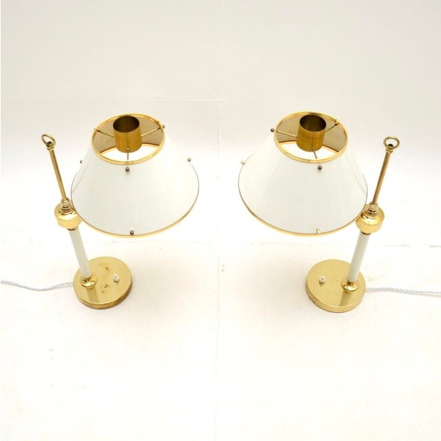 Vintage Swedish Brass and Tole Table Lamps from Boréns, 1970s, Set of 2 For Sale - Image 6 of 11