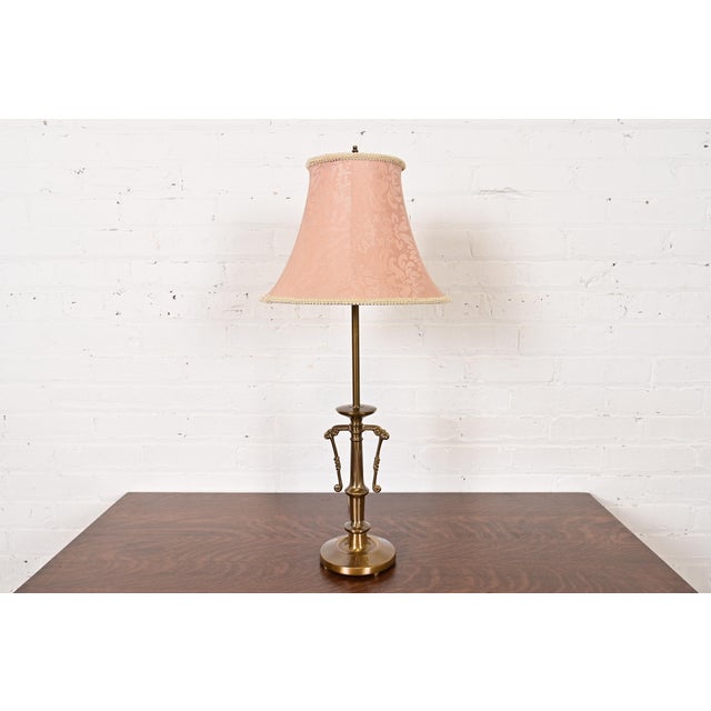 Ralph Lauren Style Art Deco Brass Table Lamp For Sale - Image 16 of 16