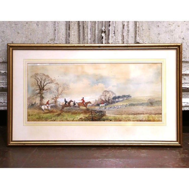 Late 19th Century 19th C. English Fox Hunting Watercolor “A Run Near Ditchling” by Arthur Willett For Sale - Image 5 of 11