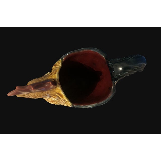French Majolica Faience Rooster Pitcher Barbotine EB3, 1890s For Sale - Image 10 of 12