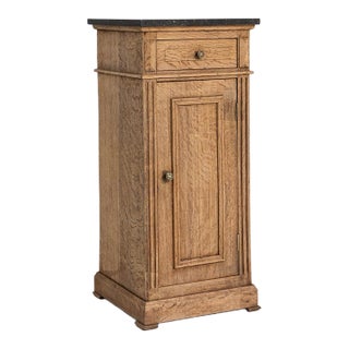19th Century France Tan Wood Pedestal Cabinet For Sale