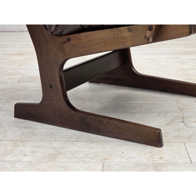 Scandinavian Armchair in Brown Furniture Leather, 1970s For Sale - Image 6 of 18