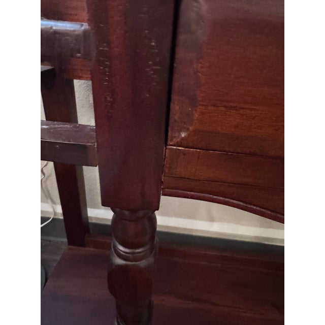 Early 20th Century Antique Mahogany Hall Tree With Oval Mirror For Sale - Image 5 of 8