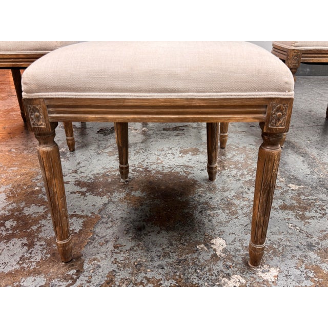 Cream Van Thiels for Restoration Hardware French Contemporary Round Fabric Dining Side Chairs, Set of Four For Sale - Image 8 of 12
