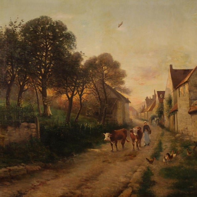 French Artist, Landscape, 1899, Oil on Canvas For Sale - Image 8 of 16