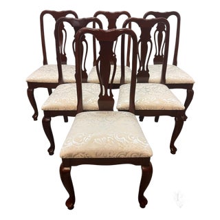 Vintage Chippendale Style Mahogany Dining Chairs - Set of 6 For Sale