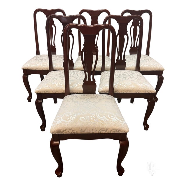 Vintage Chippendale Style Mahogany Dining Chairs - Set of 6 For Sale