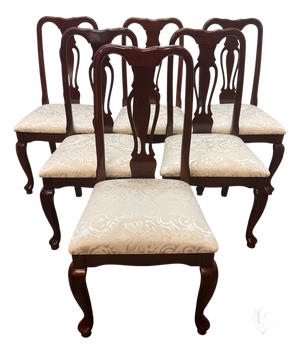 Vintage Chippendale Style Mahogany Dining Chairs - Set of 6