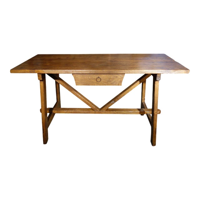 Contemporary 17th Century Style Antique Reproduction Italian Chestnut Capretta Writing Desk For Sale