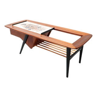 Vintage Coffee Table with Built-in Bar by Alfred Hendrickx for Belform, 1950s For Sale