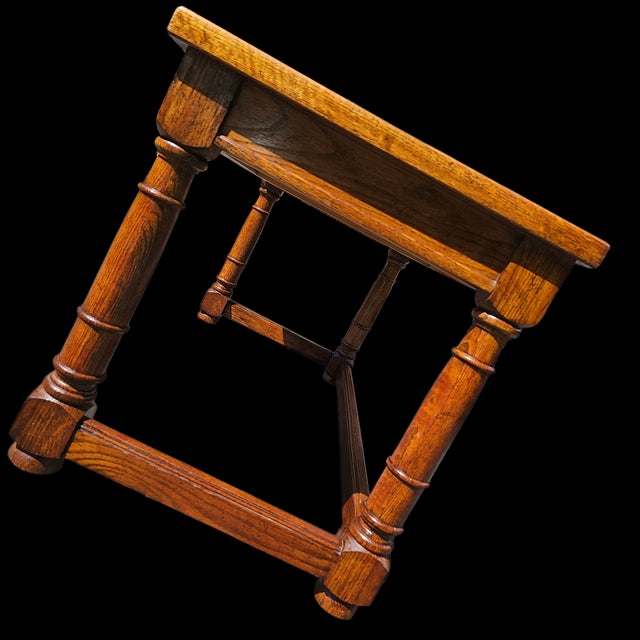 Mid 20th Century Vintage Oak Herringbone Design Parquetry Writing Desk by Century For Sale - Image 5 of 10