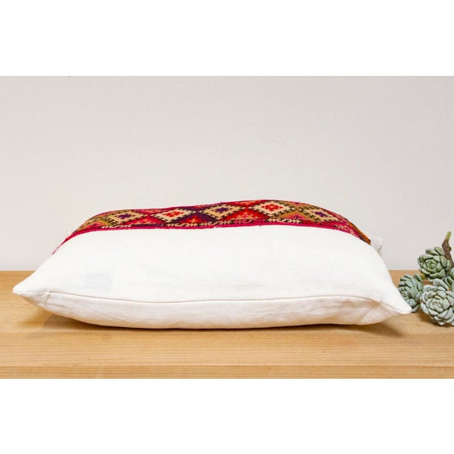 19th Century Sumbul Antique Lakai Tribe Linen Pillow For Sale - Image 5 of 7