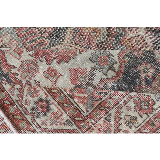 Antique Persian Sultanabad Gallery With Floral Design in Lt. Blue, Gray & Red For Sale - Image 12 of 13