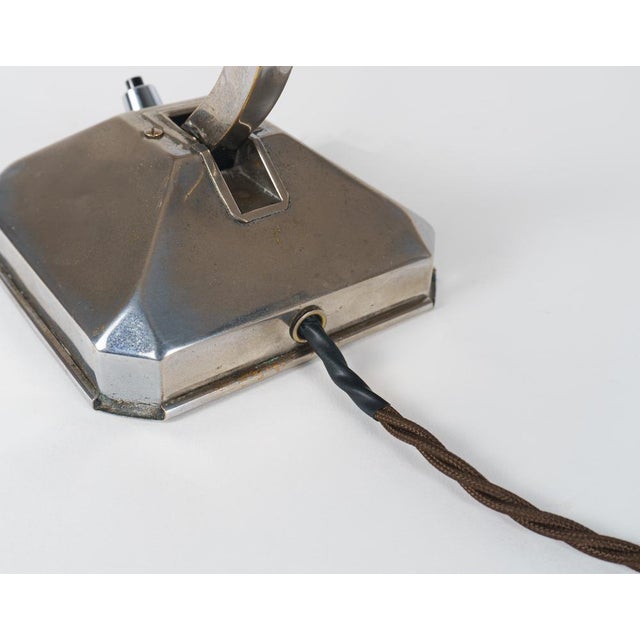 French Art Deco Chromed Articulated Bankers Desk Lamp, 1930s For Sale - Image 9 of 10