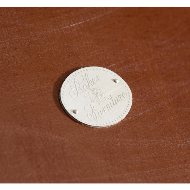 Wood Late 20th Century Baker Furniture Burled Walnut Three Tiered Side Table For Sale - Image 7 of 8