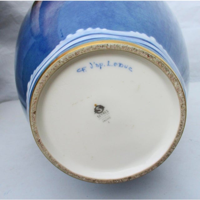 Art Deco Sevres Porcelain Large GingerJar Signed by Artist Leduc 1920s For Sale - Image 10 of 11