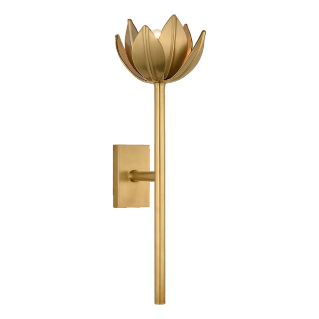 Julie Neill for Visual Comfort Signature Alberto Medium Sconce in Antique-Burnished Brass For Sale