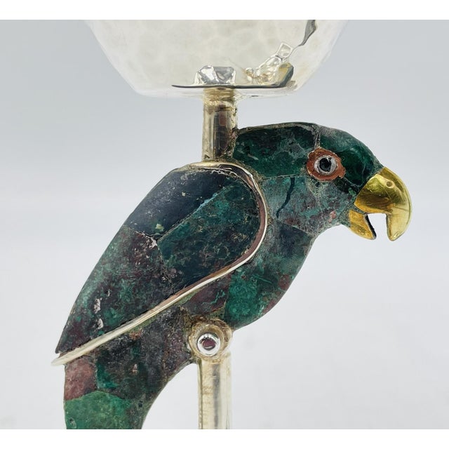 Metal 1980s Emilia Castillo Parrot Goblets for Los Castillo, Mexican Modern Silver - a Pair For Sale - Image 7 of 13
