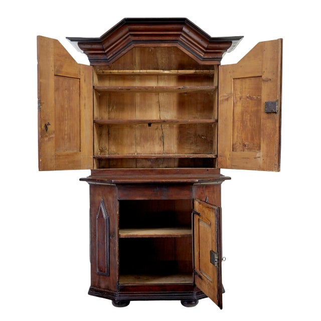 18th Century Scandinavian Pine Baroque Cupboard, 1790s For Sale - Image 4 of 7