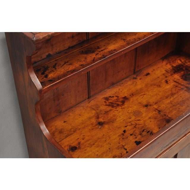 Brown Antique French Country Colonial Pine Wood 50" H Drysink Kitchen Jelly Cupboard For Sale - Image 8 of 12