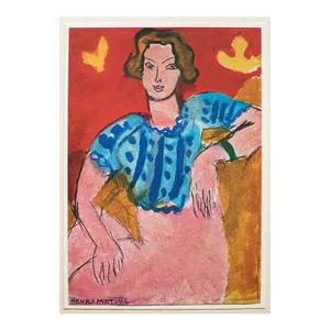 1940s After Henri Matisse, "Portrait of a Young Woman" First Edition Period Swiss Lithograph