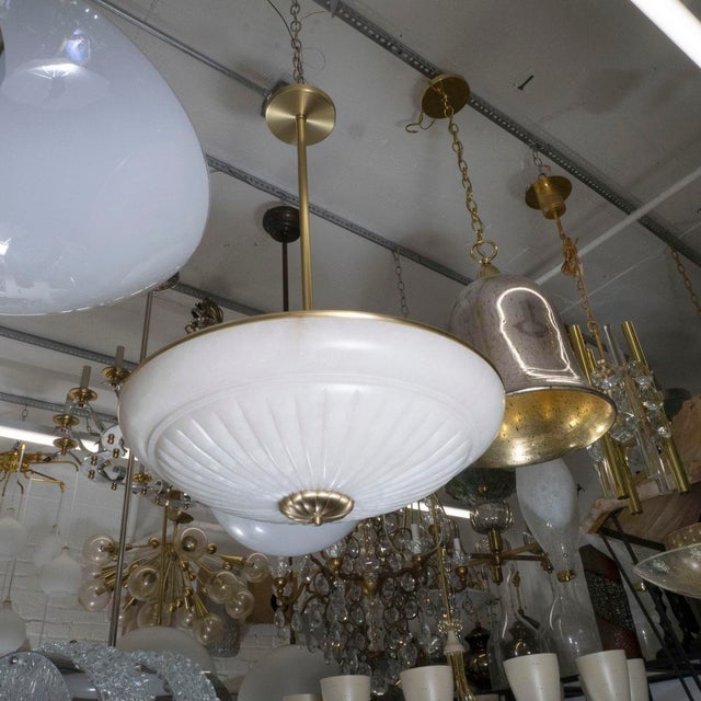 Metal Alabaster and brass pendant For Sale - Image 7 of 8