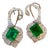 5 Ct Natural Zambian Emerald Earring & 2 Ct Diamond , Rose Cut Diamond Earring For Sale