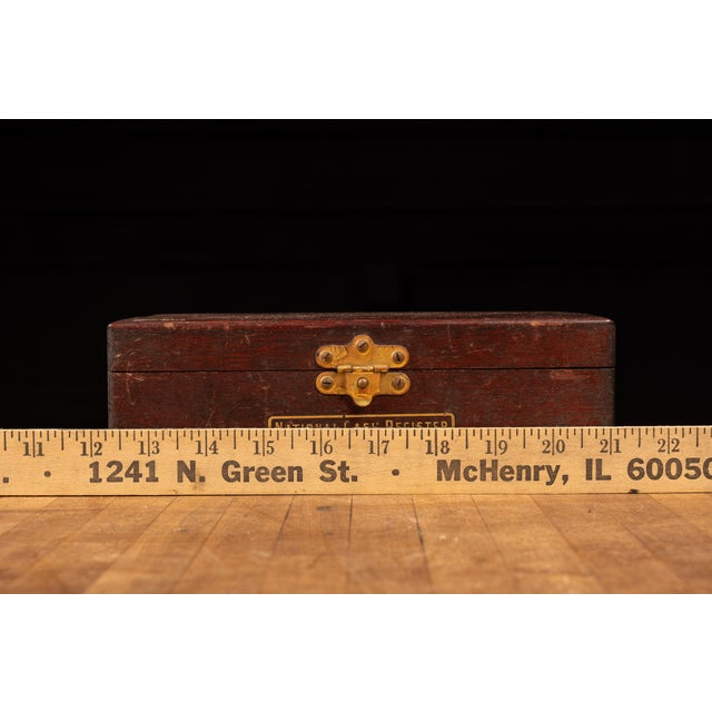 Brown Circa 1900 Mahogany National Cash Register Supplies Box With Supplies For Sale - Image 8 of 8