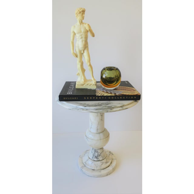 White Italian Round Marble Side or Drinks Table For Sale - Image 8 of 12