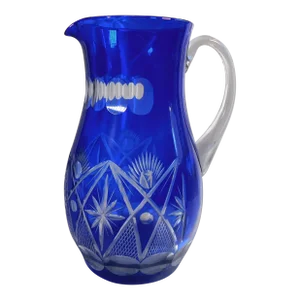 1940s Blue Cut to Clear Pitcher