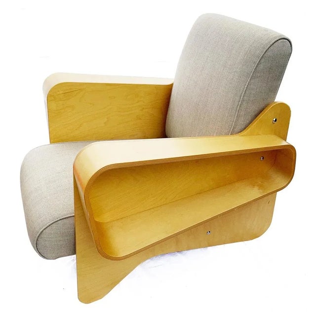 This is a Lounge or Club Chair in steam bent and flat birch ply, designed in 1936 by Marcel Breuer. There were originally...