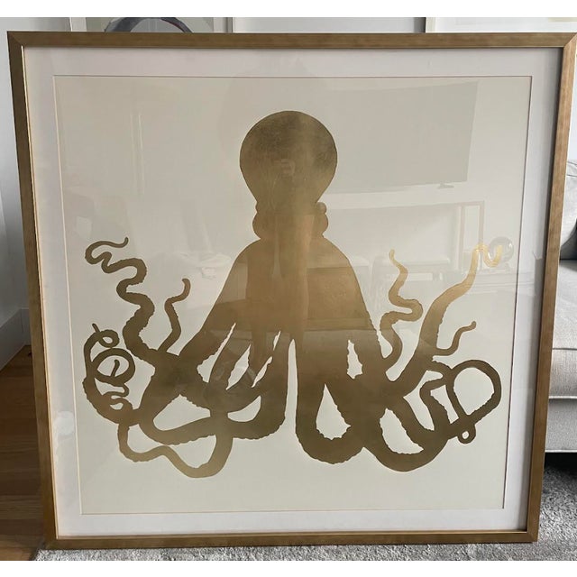 Framed Gold Leaf Octopus Print Extra Large For Sale In New York - Image 6 of 8