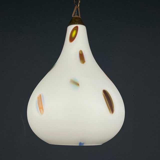 Mid-Century Modern Opaline Murano Glass Pendant Lamp from Stilnovo, 1950s For Sale - Image 13 of 15