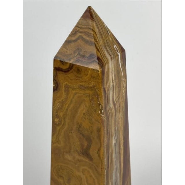 Late 20th Century Late 20th Century Hand Carved Banded Onyx Obelisk For Sale - Image 5 of 5