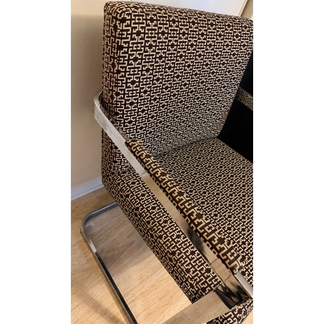 Metal 1970s Chrome Cantilever Accent Armchair Mies Van Der Rohe, Milo Baughman Style For Sale - Image 7 of 12