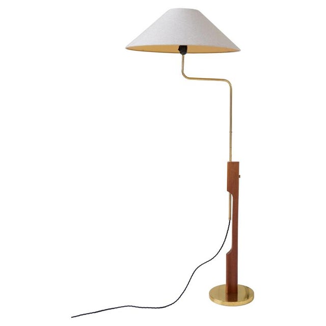 Mid-Century Modern Floor Lamp in Teak and Brass from Bergboms, Sweden, 1960s For Sale - Image 16 of 16