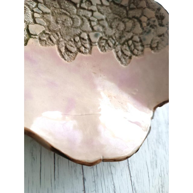 Pink and Green Lace Bowl by Daniela Proietti For Sale - Image 4 of 5