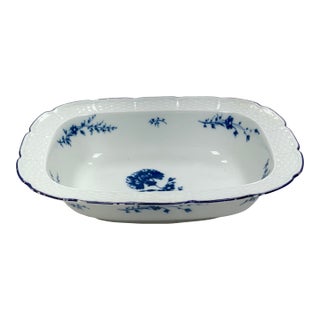 Vintage Limoges Ceralene Oval Vegetable Bowl – Blue Carnation Imari-Style – Raynaud France For Sale