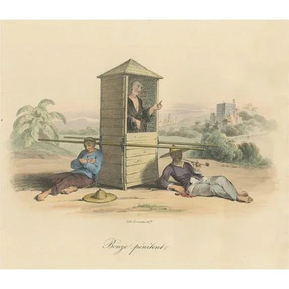 Religious Man in Sedan Chair, Paper For Sale - Image 6 of 6