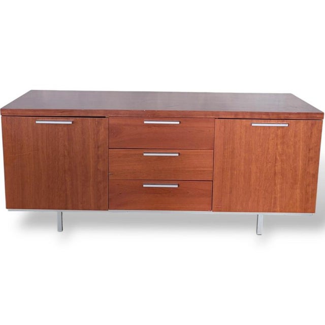 Italian Cherrywood and Chrome Sideboard by Calligaris For Sale - Image 5 of 8