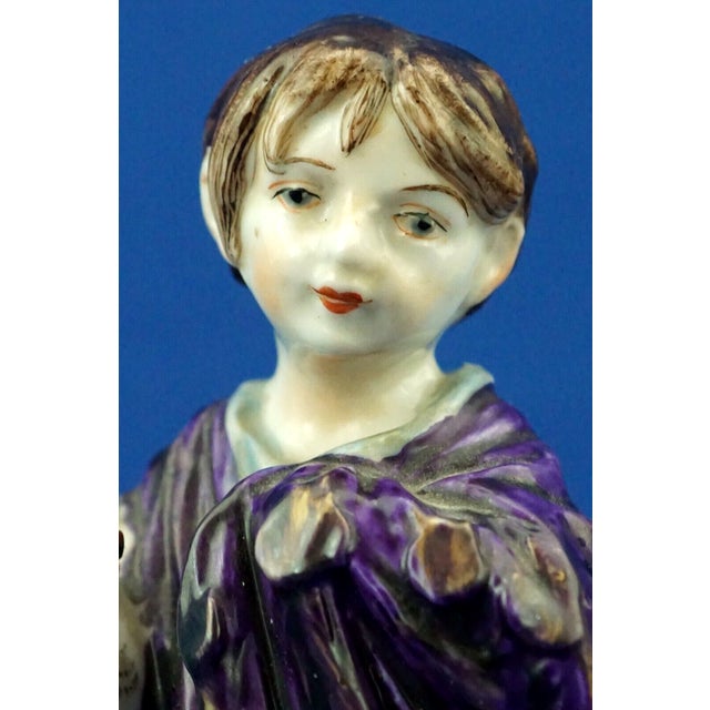 19th Century Porcelain Sculpture of Girl with Hen from Capodimonte or Ginori, Italy For Sale - Image 11 of 18