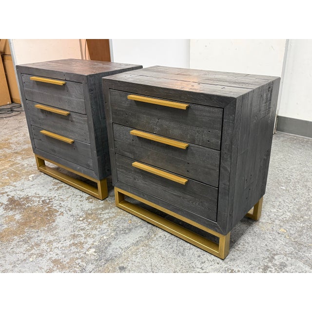 Zin Home Elle Reclaimed Wood Nightstands, Pair For Sale - Image 4 of 12