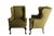 Queen Anne Vintage Queen Anne Style Chenille Wingback Chairs - Set of 2 For Sale - Image 3 of 14