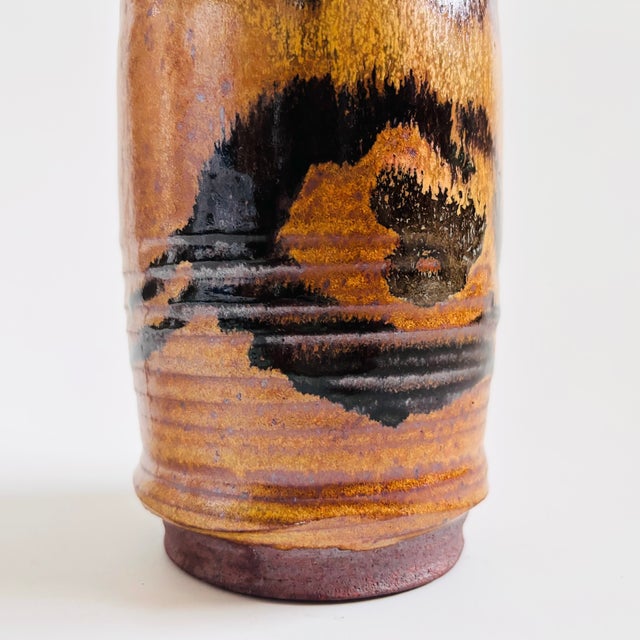 Mid-Century Modern Earth Tone Studio Pottery Vase For Sale - Image 3 of 8