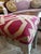 Up for consideration is a beautiful vintage white wooden bench with a pink patterned cushion. This would look lovely in...