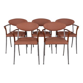 Vintage Coro Armchairs by Luigi Origlia for Origlia, Italy, 1980s, Set of 5 For Sale