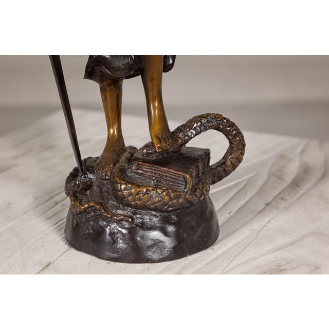 Lady Justice, Cast Bronze Tabletop Statuette with Scales and Sword For Sale - Image 4 of 12